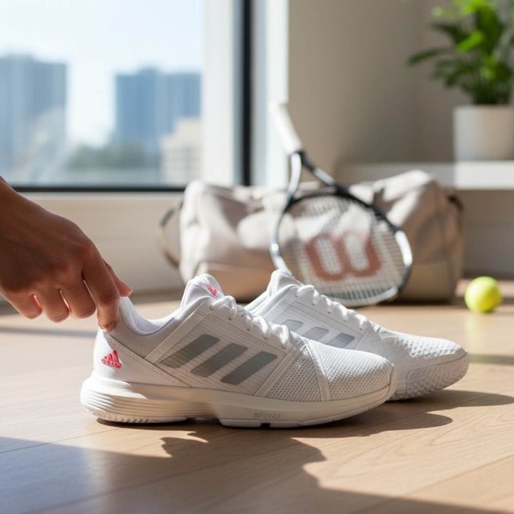 adidas White and Red Athletic Shoes